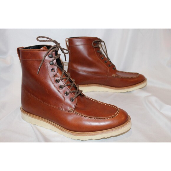 NISOLO MEN'S EVERYDAY LACE UP LEATHER BOOTS BRANDY $280 NWOB - Picture 2 of 5